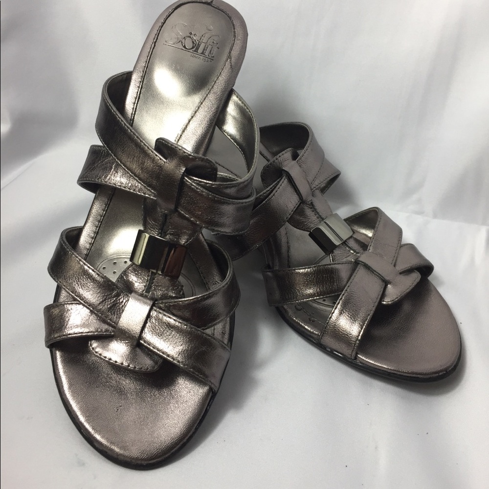 Sofft comfort metallic wedge sandals size 9M
